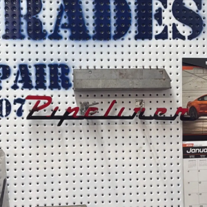 Two Toned Red and Black Powder coated Pipeliner sign