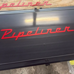 Alternative view of Powder Coated Red Pipeliner Sign for Welding Machine